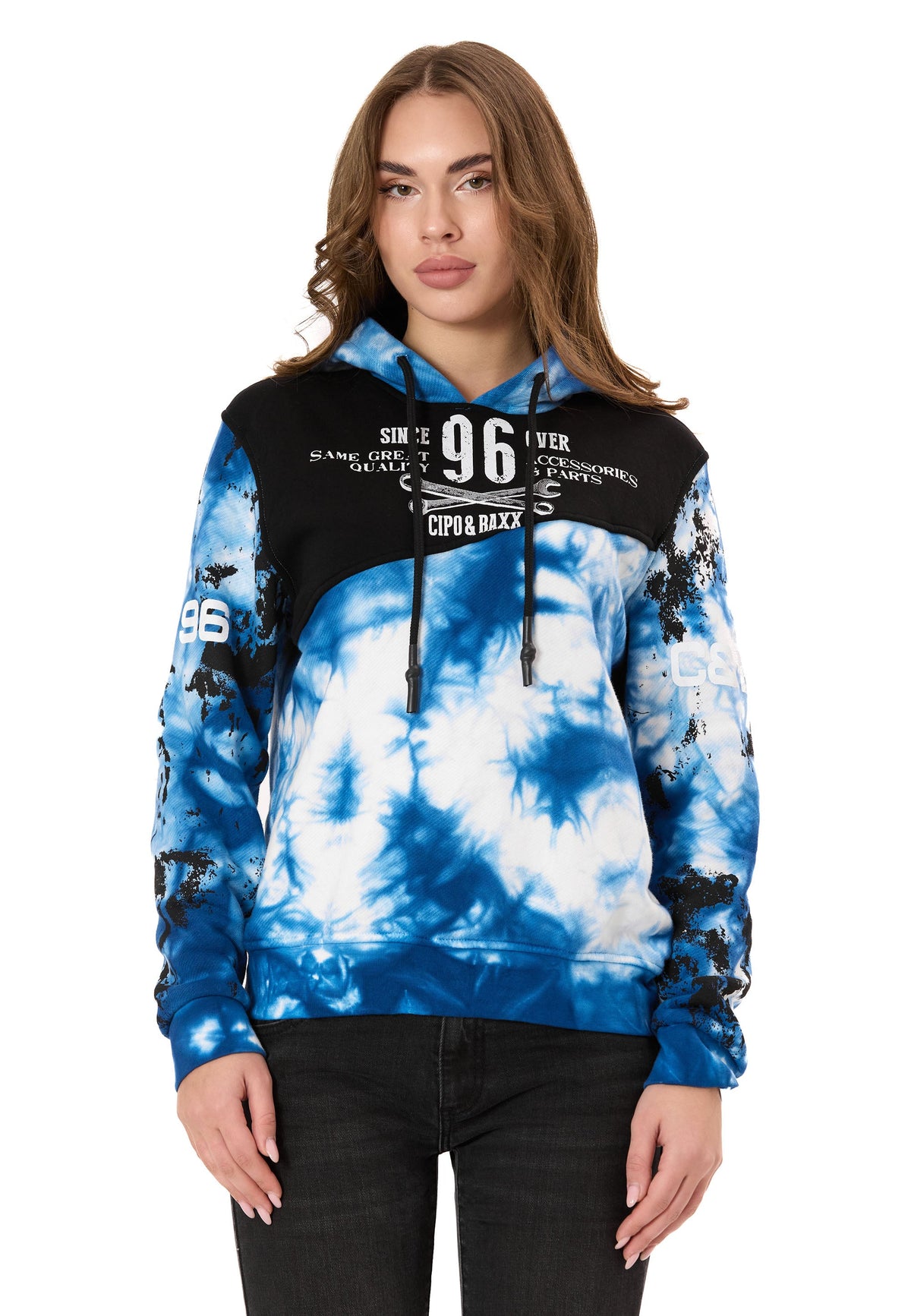 Kadın Kapüşonlu Sweatshirt – Batik desenli WL382