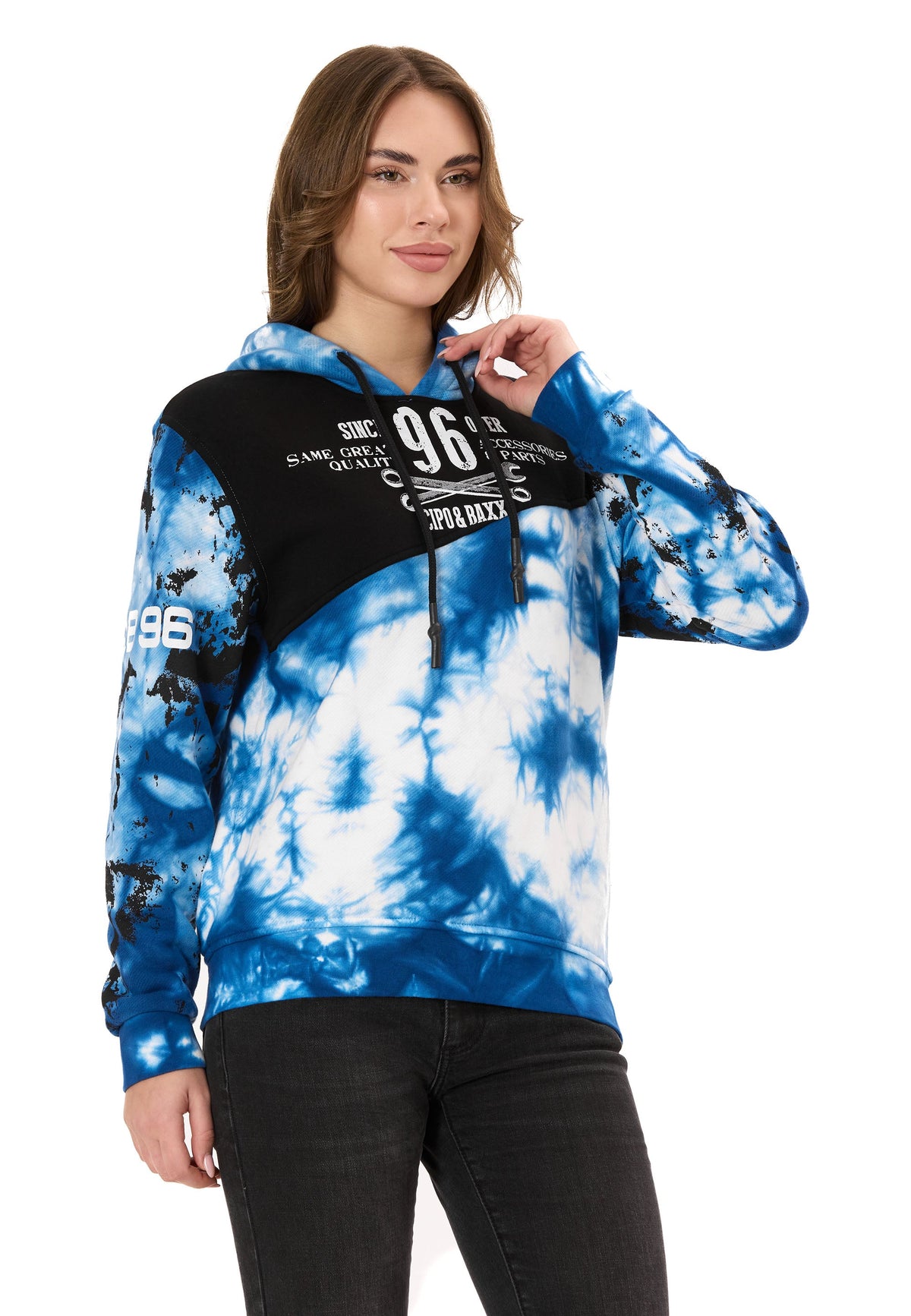 Kadın Kapüşonlu Sweatshirt – Batik desenli WL382