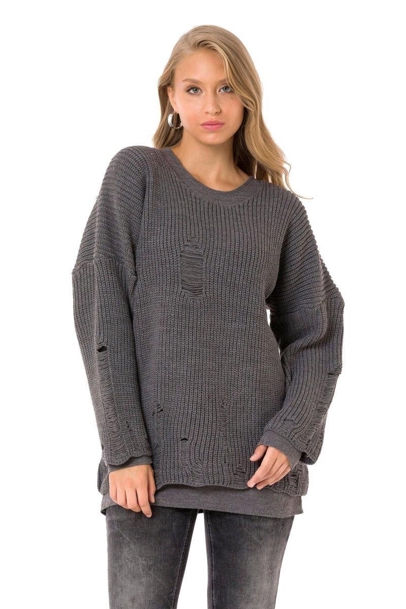 WP240 Vintage Yırtık İki Kat Triko