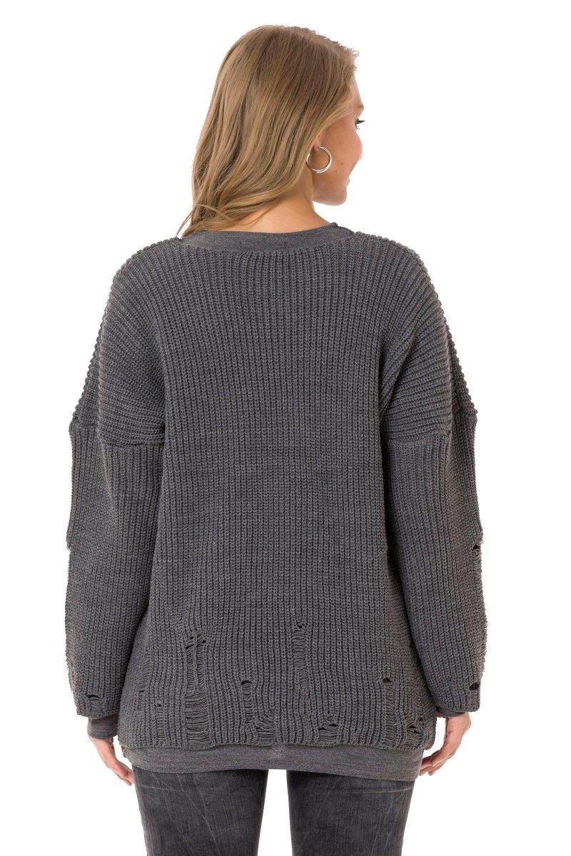 WP240 Vintage Yırtık İki Kat Triko