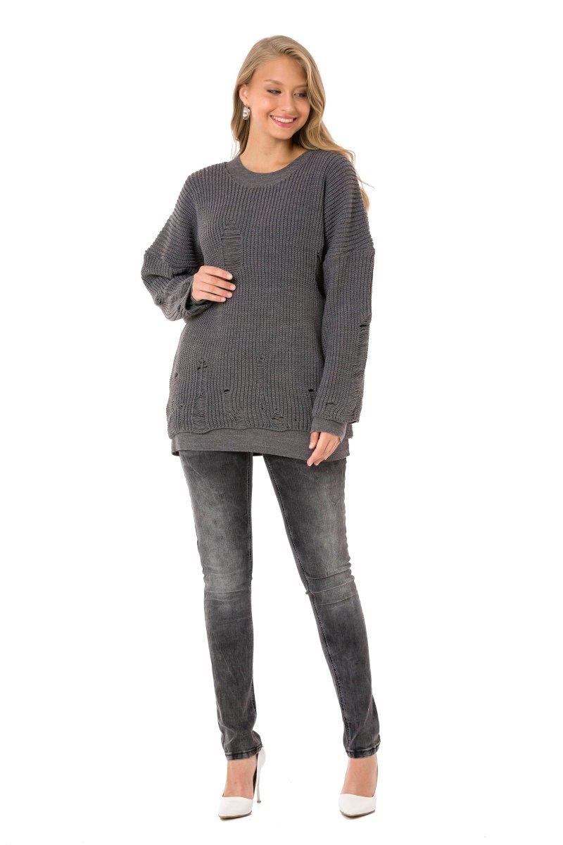 WP240 Vintage Yırtık İki Kat Triko