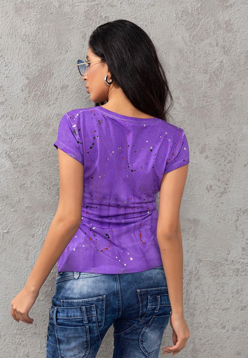 WT331 Crazy V Yakalı Kadın Tişört