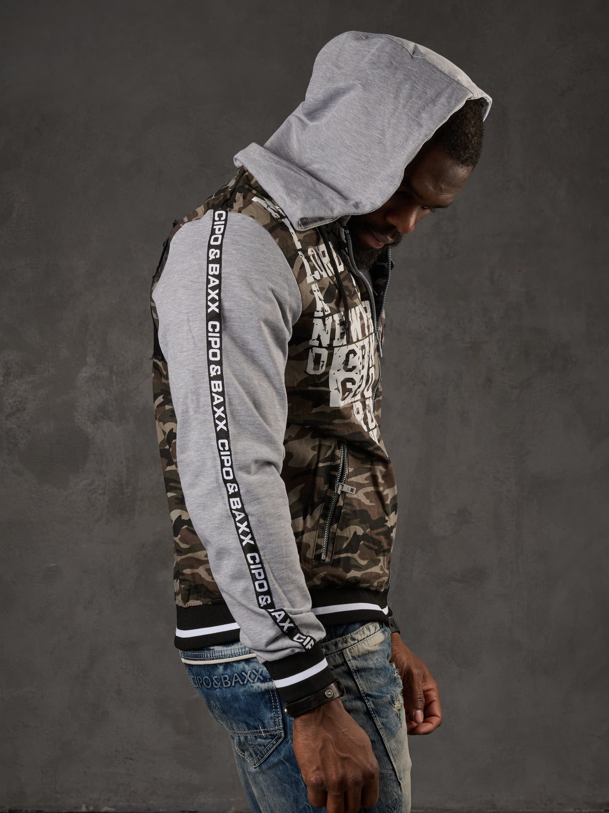 CJ215 Baskılı Kamuflaj Erkek Sweatshirt