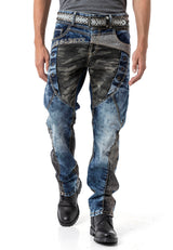 Regular Fit Yıkamalı Denim Jean Pantolon Mavi Erkek Jean CD894