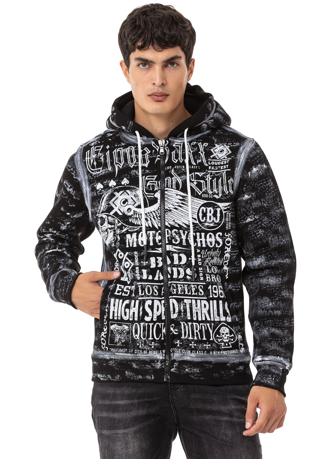 CL544 Erkek Zip Kapşonlu Sweatshirt – Fermuarlı Kapüşonlu Hoodie, Günlük Spor Rahat Kalıp