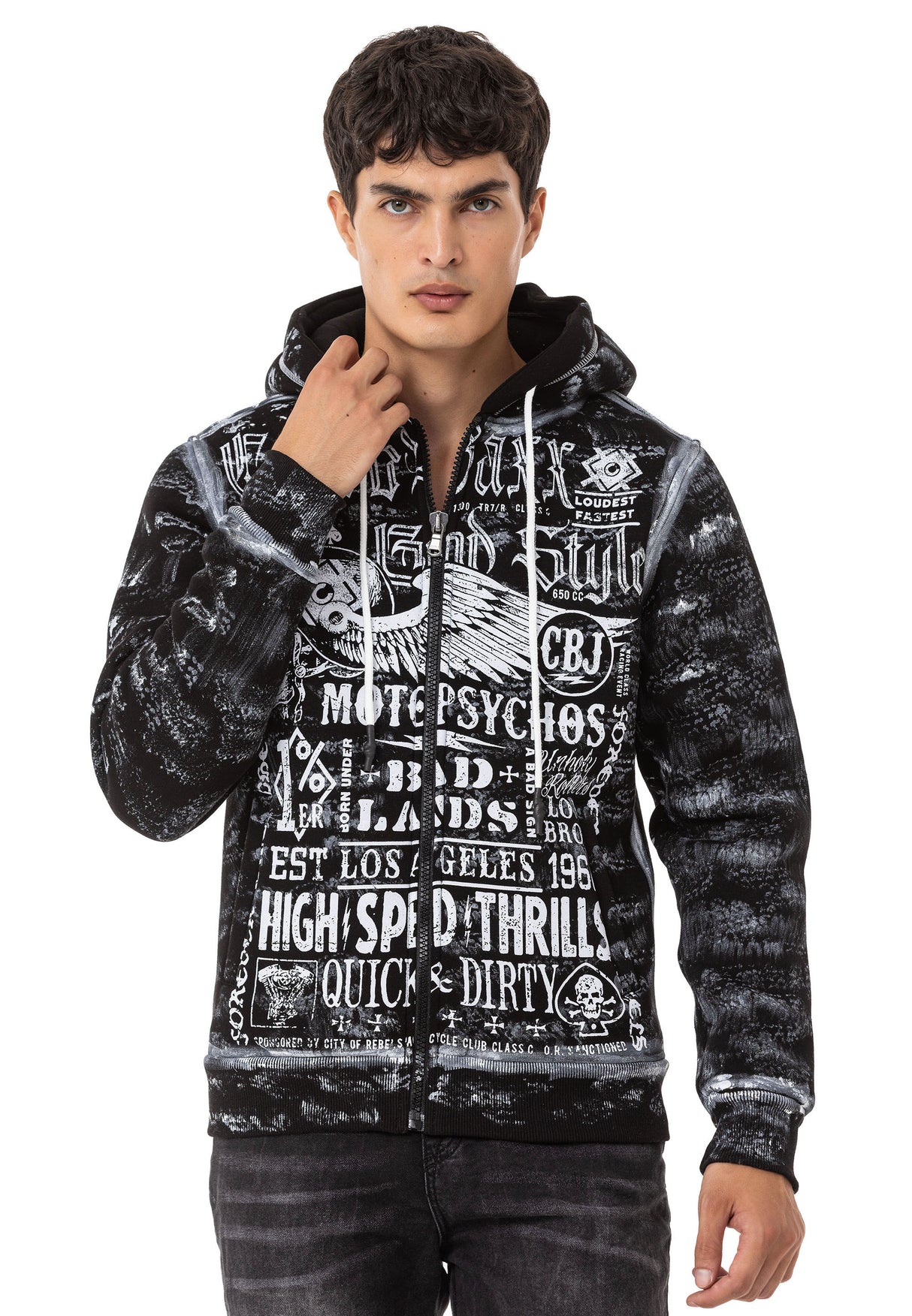 CL544 Erkek Zip Kapşonlu Sweatshirt – Fermuarlı Kapüşonlu Hoodie, Günlük Spor Rahat Kalıp