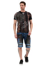 Regular Fit 2 Tonlu Taşlı Çok Cepli Erkek Denim Kargo Kapri CK312