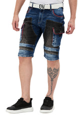 Regular Fit 2 Tonlu Taşlı Çok Cepli Erkek Denim Kargo Kapri CK312
