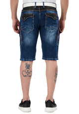 Regular Fit 2 Tonlu Taşlı Çok Cepli Erkek Denim Kargo Kapri CK312