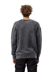 CL595 Erkek Sweatshirt - Yıkanmış Görünümlü, Yuvarlak Yakalı