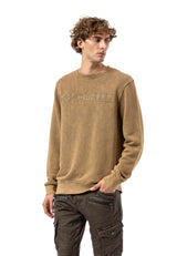 CL595 Erkek Sweatshirt - Yıkanmış Görünümlü, Yuvarlak Yakalı