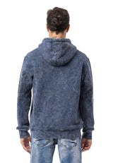 CL596 Erkek Kapüşonlu Sweatshirt – Şehir Baskılı ve Asit Yıkamalı Kapüşonlu Kazak New York Esintili Sokak Giyim