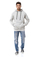 CL597 Baskılı ve Kanguru Cepli Erkek Kapüşonlu Sweatshirt