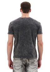 Erkek Vintage Görünümlü Kartal Baskılı T-Shirt - CT833