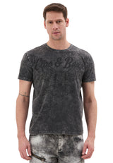 Erkek Vintage Görünümlü Kartal Baskılı T-Shirt - CT833