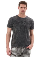 Erkek Vintage Görünümlü Kartal Baskılı T-Shirt - CT833