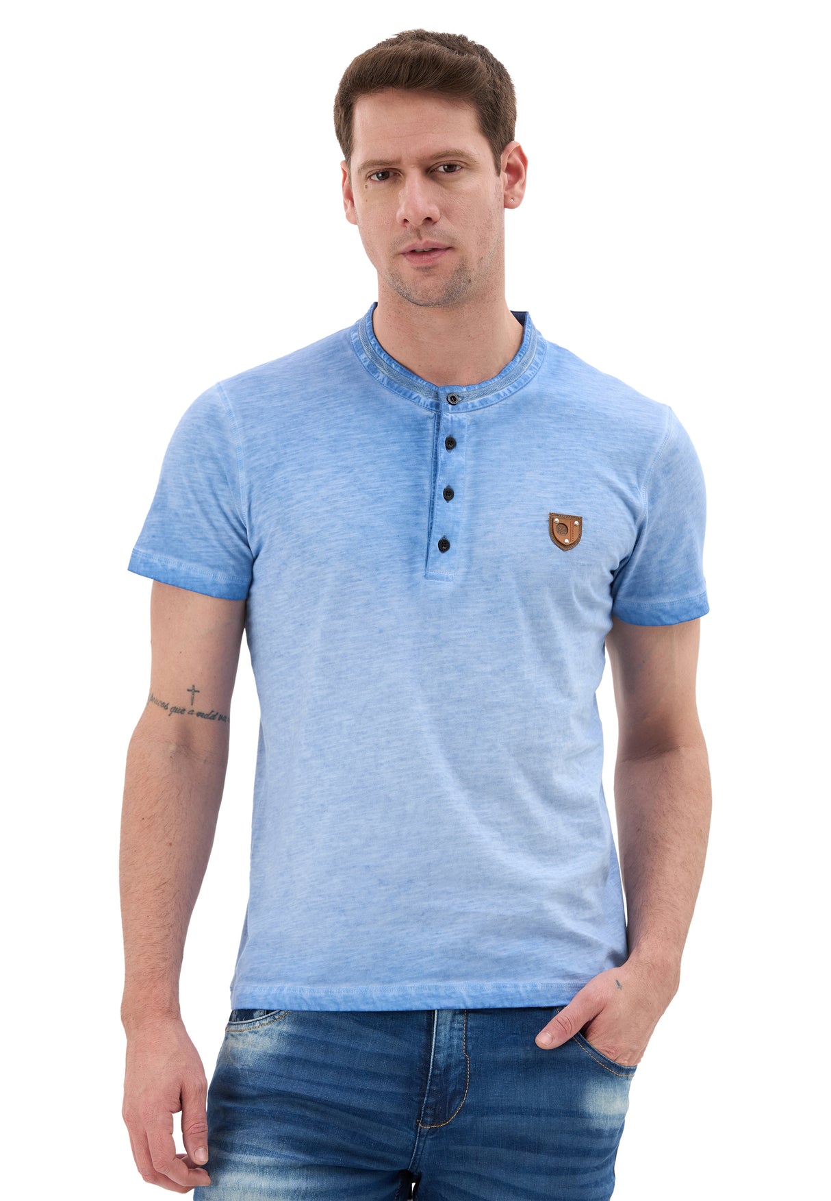 Hakim Yaka Düğmeli Basic Erkek T-Shirt - CT835