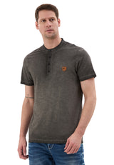 Hakim Yaka Düğmeli Basic Erkek T-Shirt - CT835