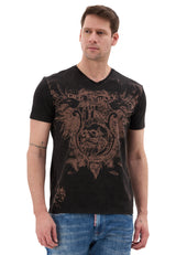 Erkek T-Shirt Bisiklet Yaka Günlük Rahat Kesim Pamuklu  Baskılı Tshirt - CT856