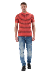 Erkek Çizgili Polo Yaka  Basic T-Shirt - CT858