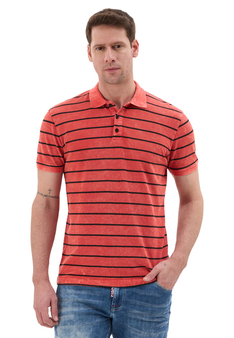 Erkek Çizgili Polo Yaka  Basic T-Shirt - CT858