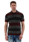 Erkek Çizgili Polo Yaka Tişört Slim Fit Pamuklu Günlük Şık T-Shirt CT859
