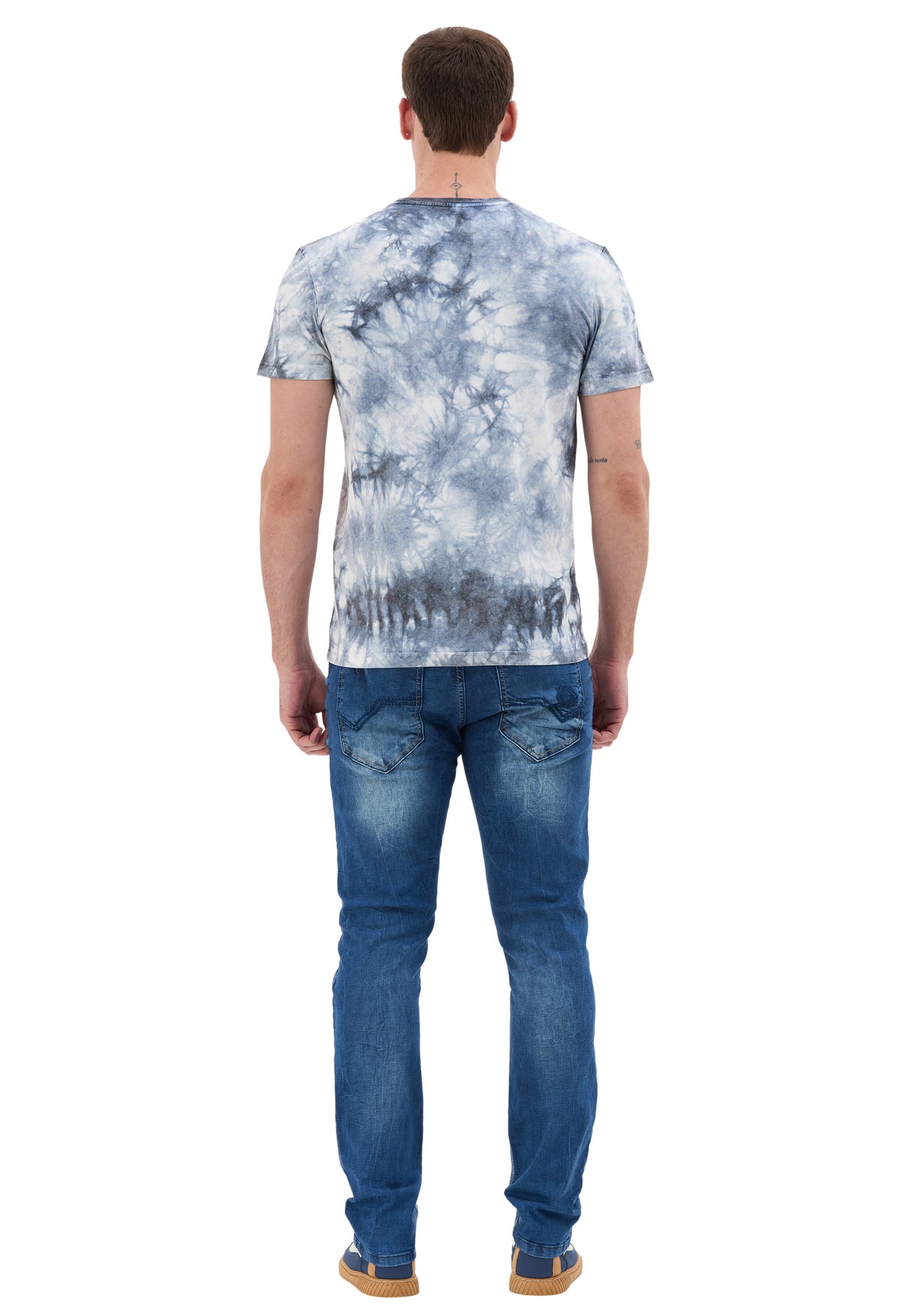 Batik Desenli Bisiklet Yaka Regular Fit Kısa Kollu Erkek T-shirt CT864
