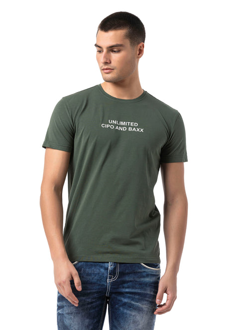 Erkek Regular Fit Baskılı Pamuklu T-shirt CT827