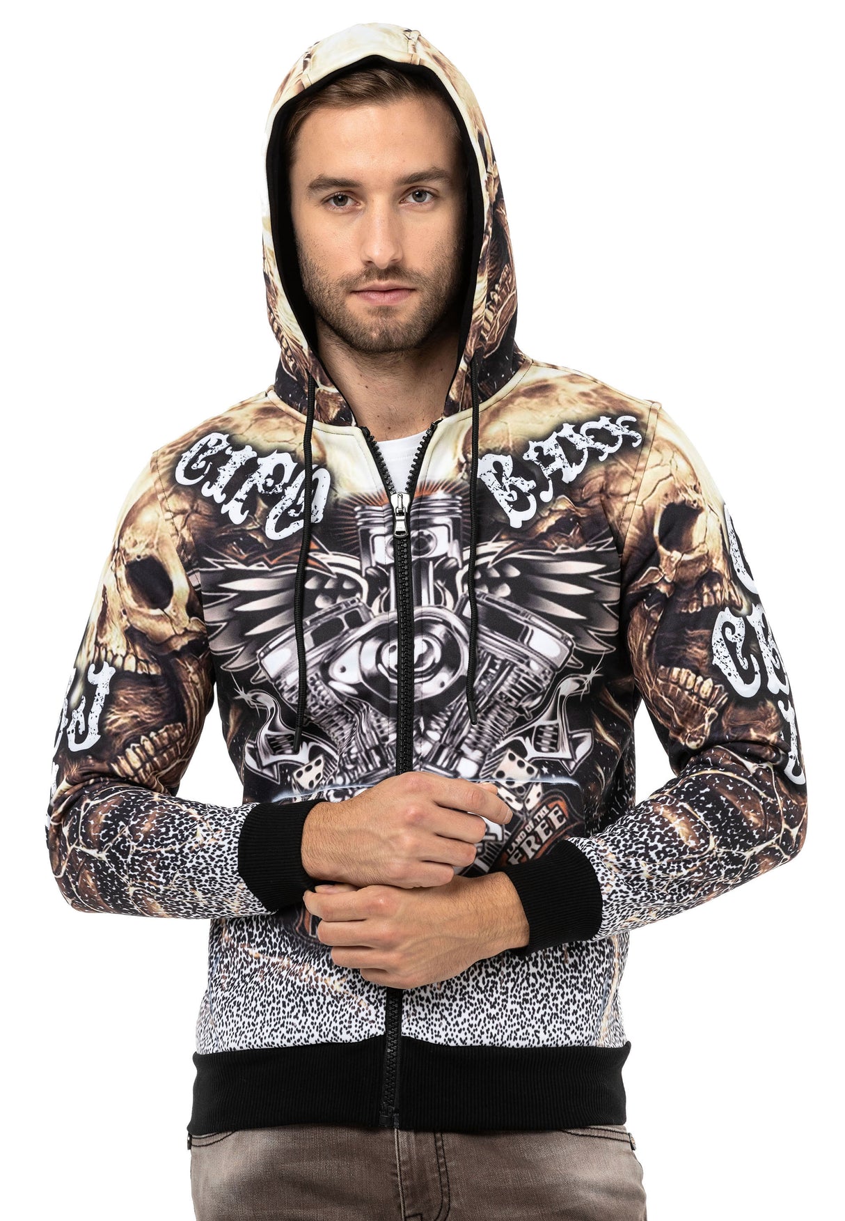 CL550 Erkek Zip Kapşonlu Sweatshirt – Fermuarlı Hoodie, Günlük Spor Rahat Kalıp
