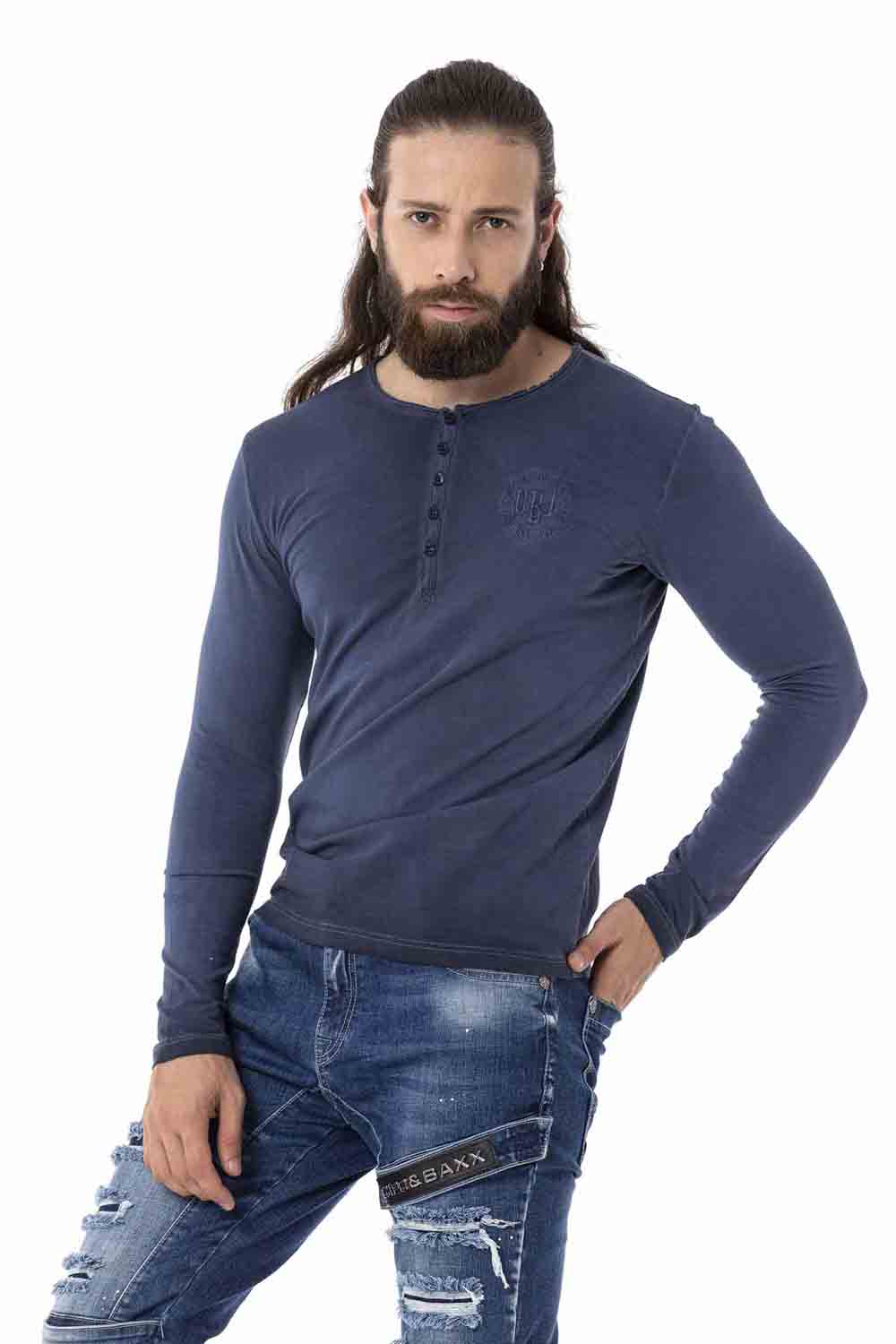 CL523 Erkek Sweatshirt – Bisiklet Yaka, Slim Fit, Pamuklu Günlük Spor Üst