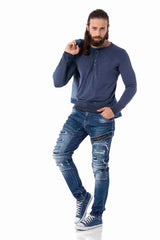 CL523 Erkek Sweatshirt – Bisiklet Yaka, Slim Fit, Pamuklu Günlük Spor Üst