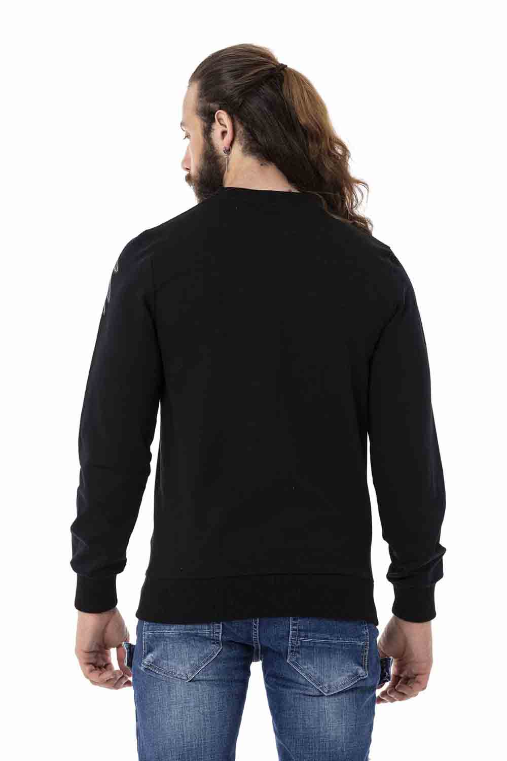 CL515 Kartal Desenli Beyaz Kalın Sweatshirt