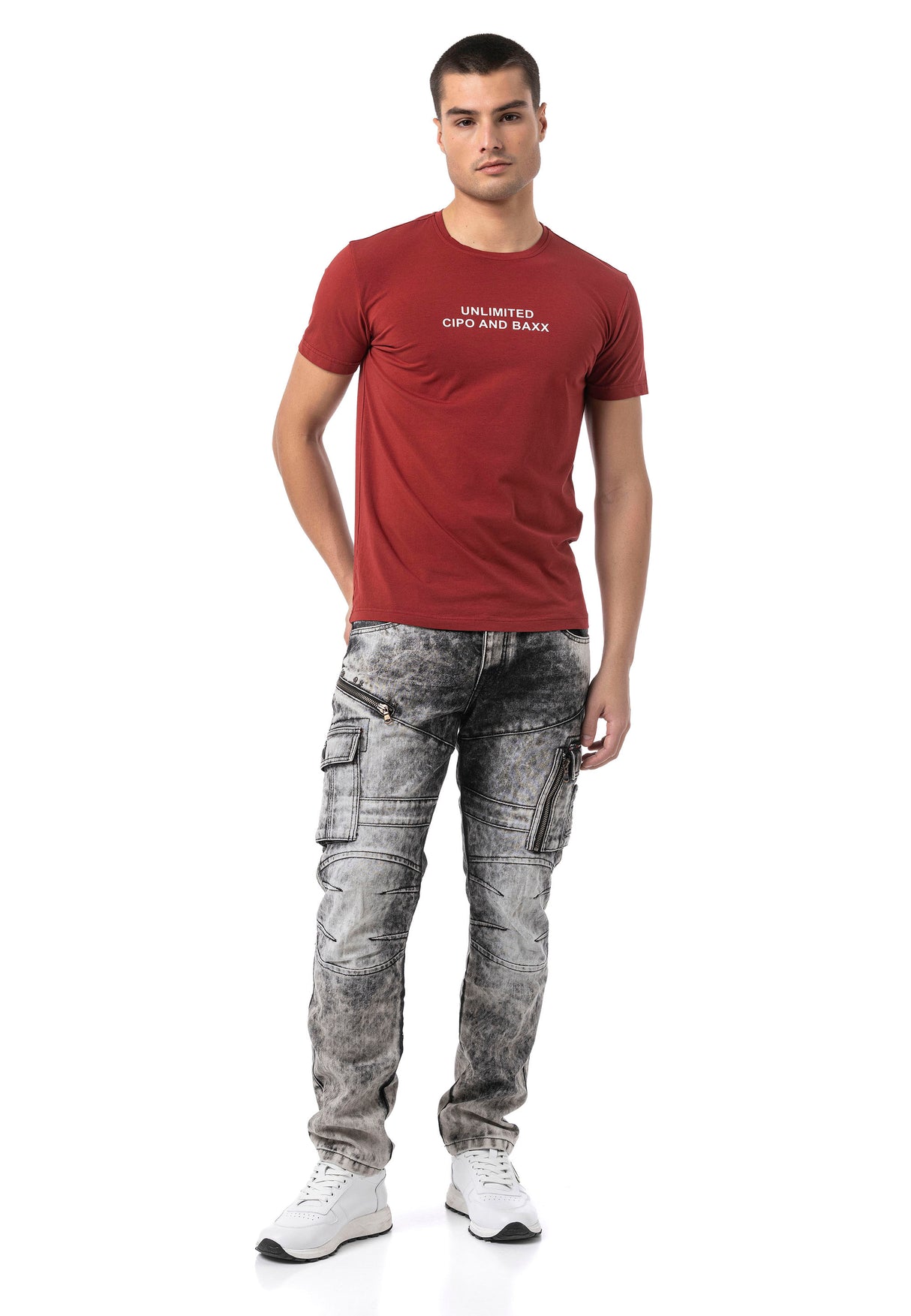 Erkek Regular Fit Baskılı Pamuklu T-shirt CT827