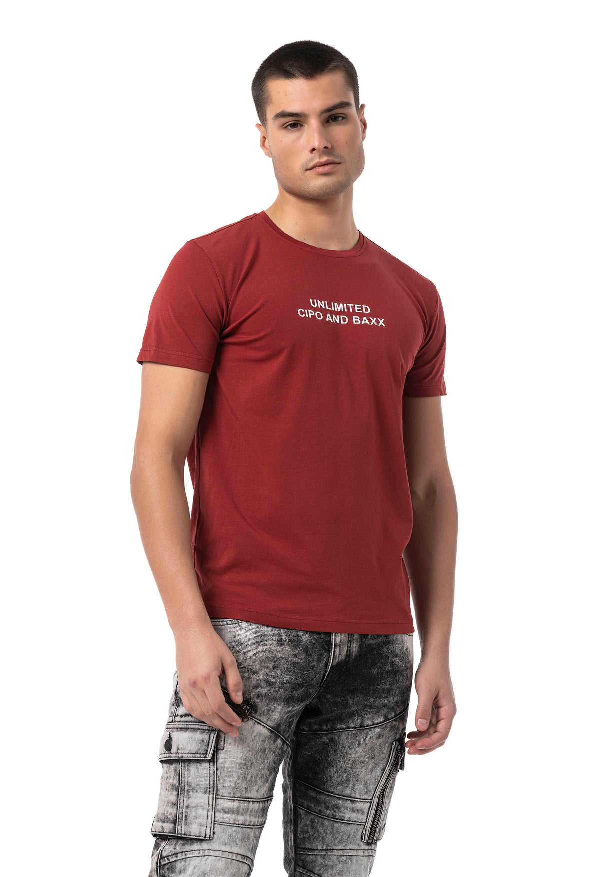 Erkek Regular Fit Baskılı Pamuklu T-shirt CT827