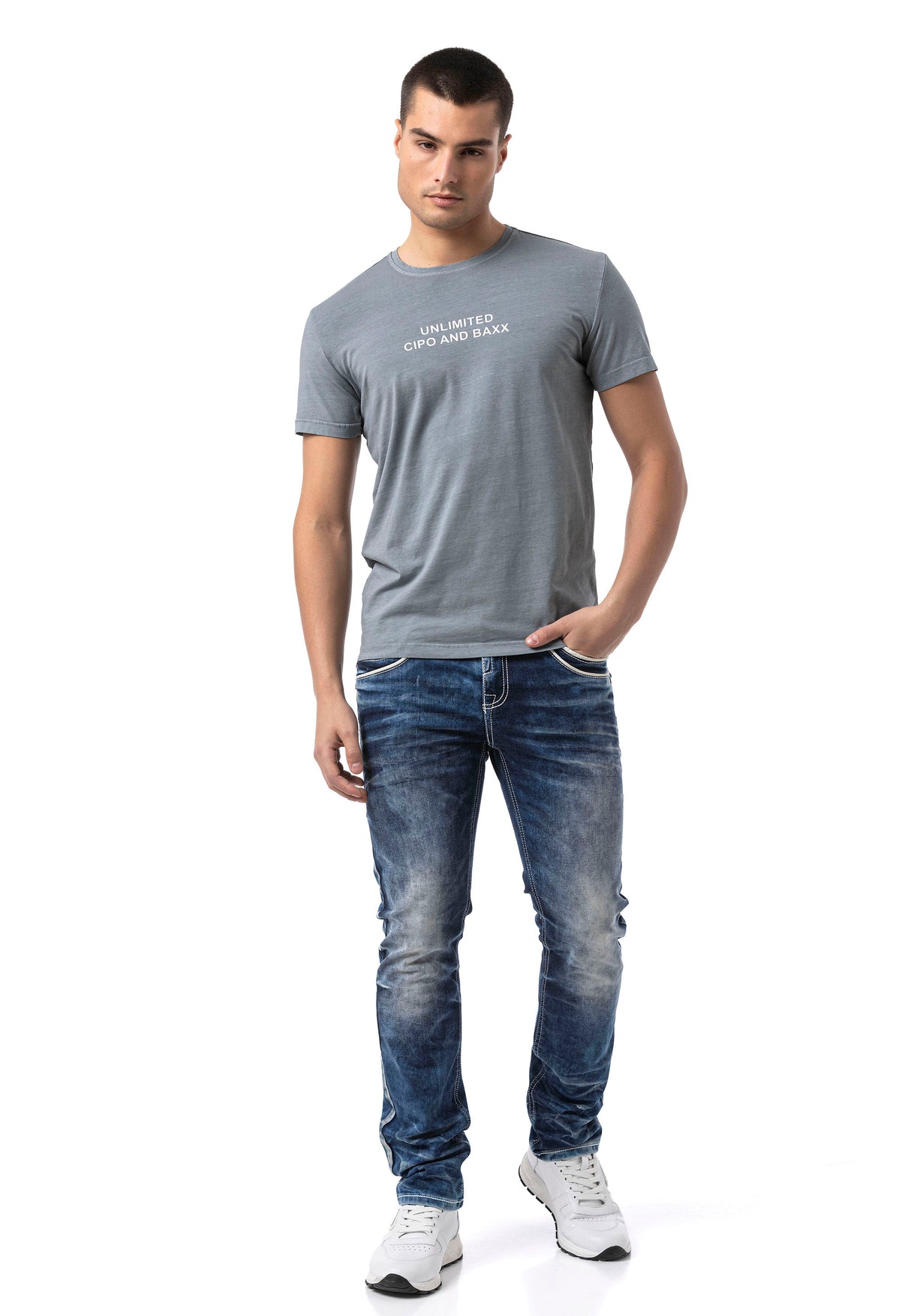 Erkek Regular Fit Baskılı Pamuklu T-shirt CT827