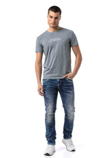 Erkek Regular Fit Baskılı Pamuklu T-shirt CT827