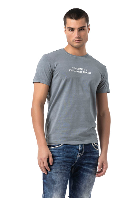 Erkek Regular Fit Baskılı Pamuklu T-shirt CT827