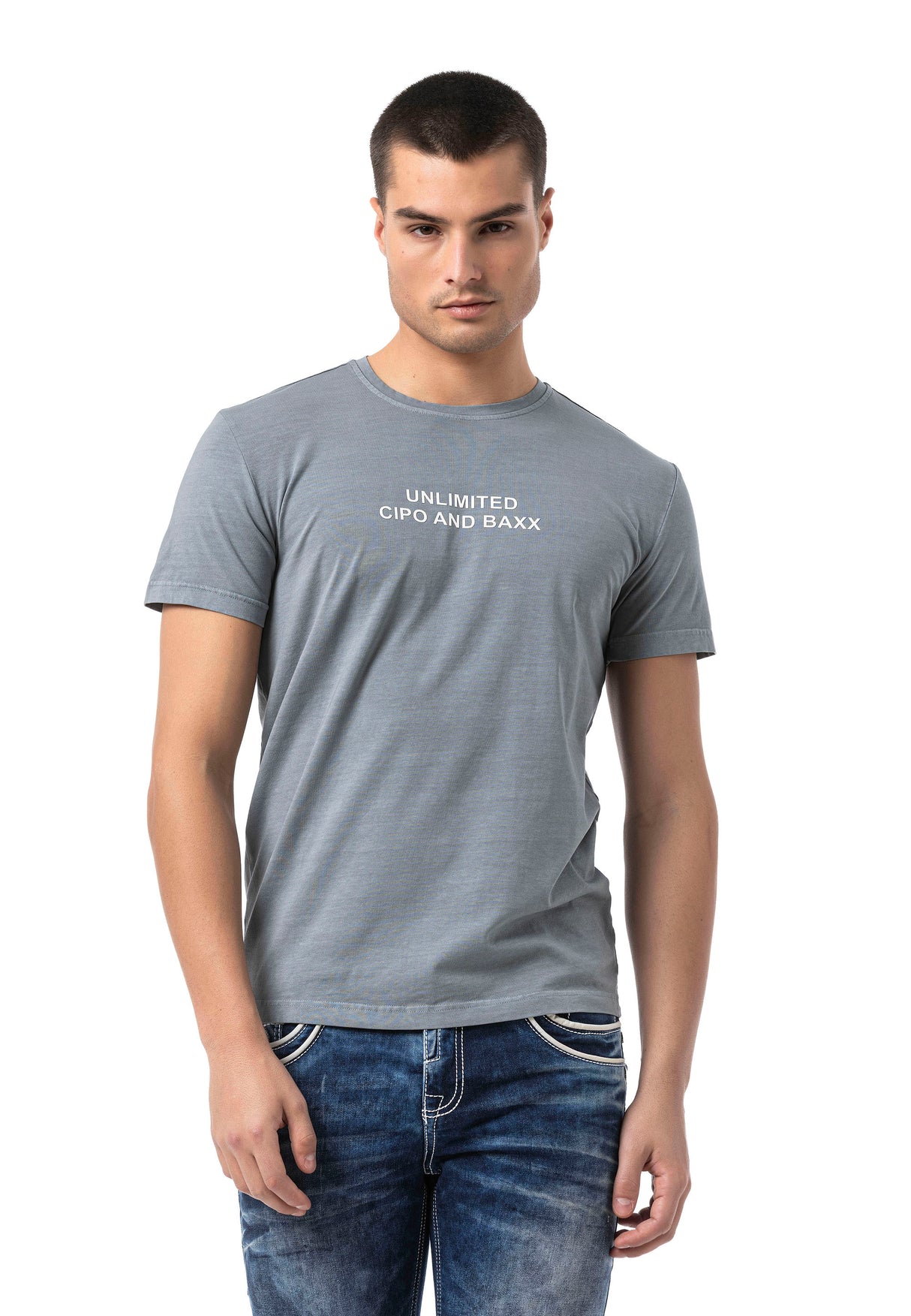 Erkek Regular Fit Baskılı Pamuklu T-shirt CT827