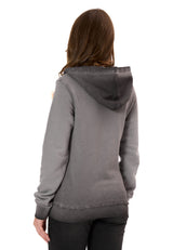 WL372 Kadın Sweatshirt Ceket – Ön Baskılı, Gradyan Kapüşonlu