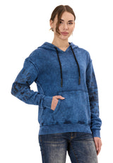 WL378 Kadın Kapüşonlu Sweatshirt - Vintage Yıkanmış Görünüm