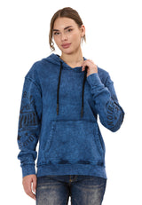 WL378 Kadın Kapüşonlu Sweatshirt - Vintage Yıkanmış Görünüm