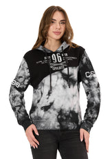 WL382 Kadın Kapüşonlu Sweatshirt – Batik desenli