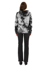 WL382 Kadın Kapüşonlu Sweatshirt – Batik desenli