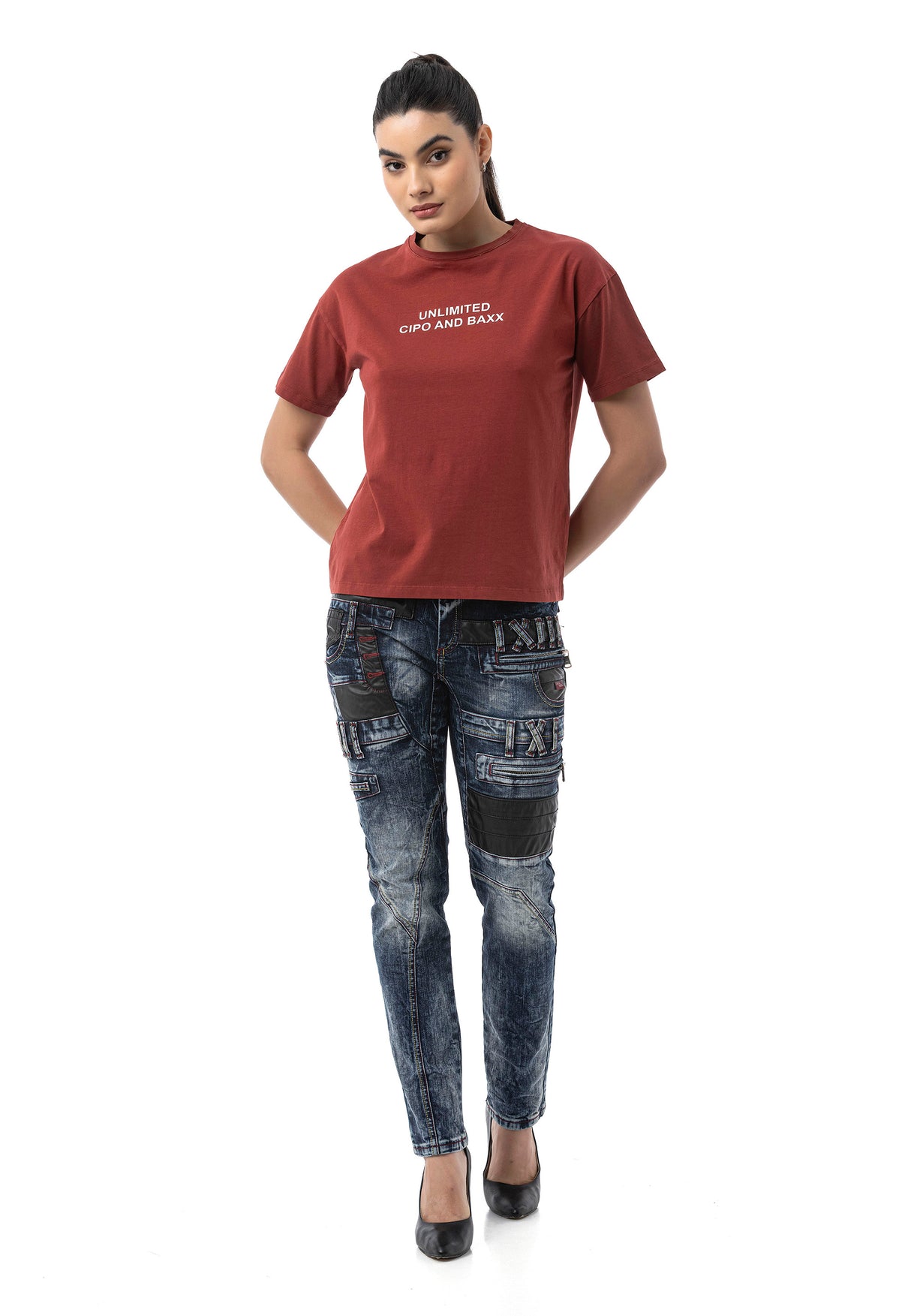 Kadın Regular Fit Baskılı Basic T-Shirt WT390