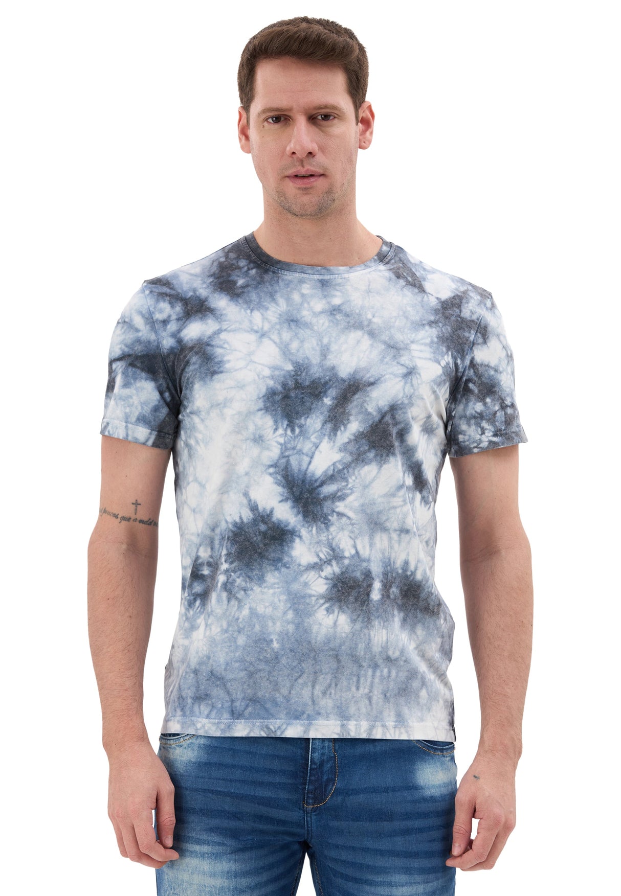 Batik Desenli Bisiklet Yaka Regular Fit Kısa Kollu Erkek T-shirt CT864