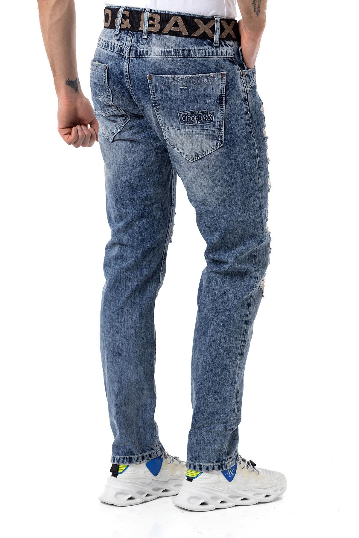 CD131 Renkli Yamalı Düşük BelErkek Jeans