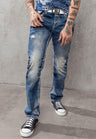 CD149 Dekoratif Dikişli Rahat Kesim Erkek Jean Pantolon