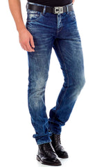 CD319Y Eskitilmiş Slim  Fit Dar Paça Erkek Jeans