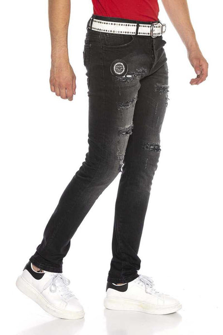 CD417 Yırtık Detaylı Yamalı Kot Pantolon