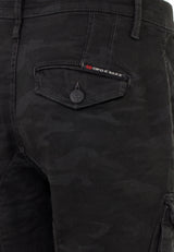 CD422 Kargo Cep Lastikli Dar Paça Kamuflaj Pantolon